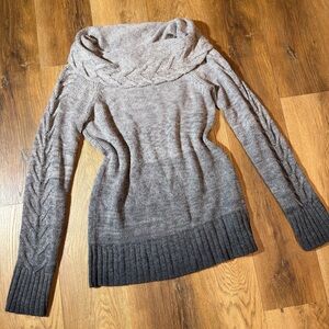 Vintage Y2K Wool Cable Knit Sweater Vintage Wool Sweater Cozy Gray Sweater Cowl